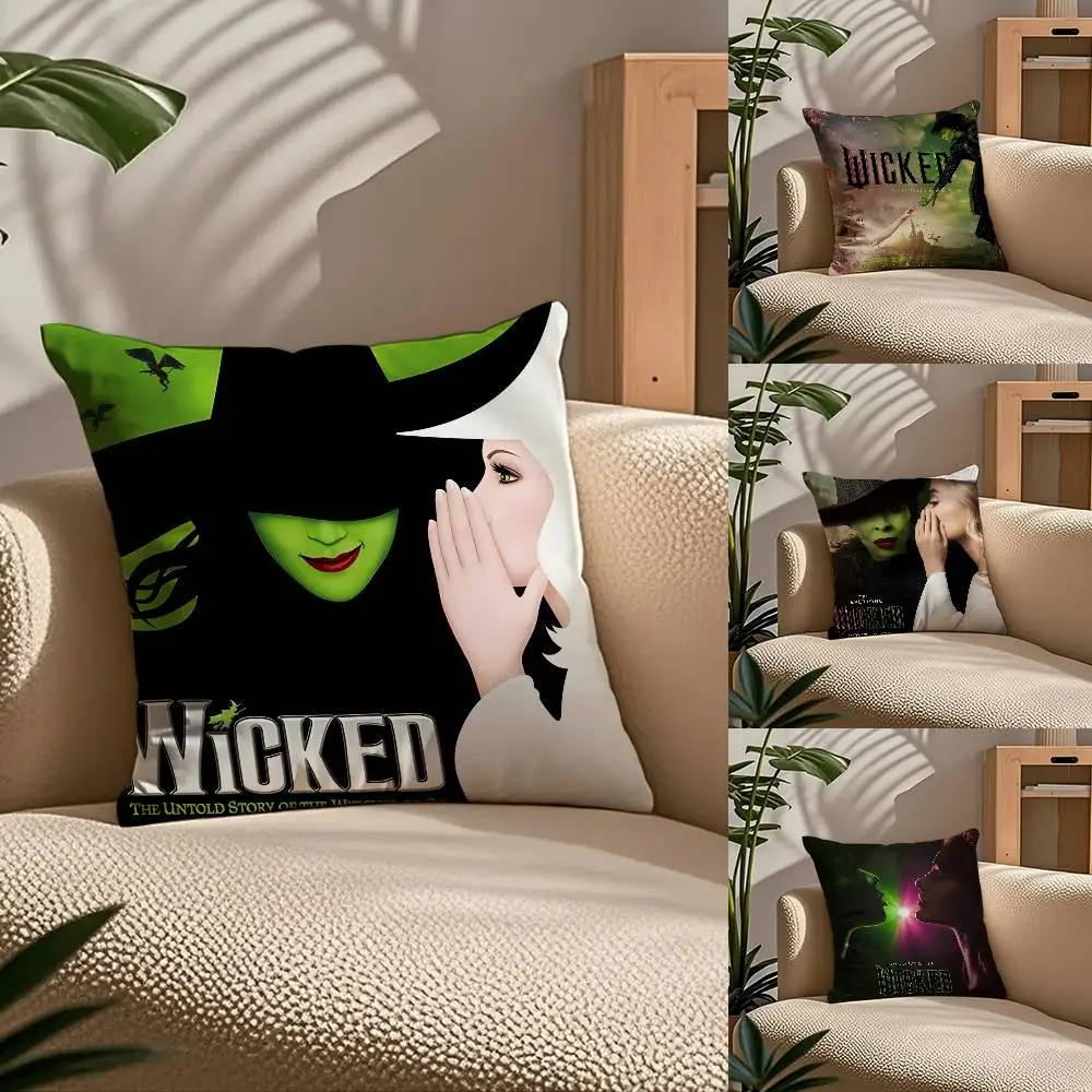 

Movie W-W-Wicked Anime Pillow Case Comfort Sofa Bed Silky Elegant Invisible Zipper Custom Decorative Cushion Cover