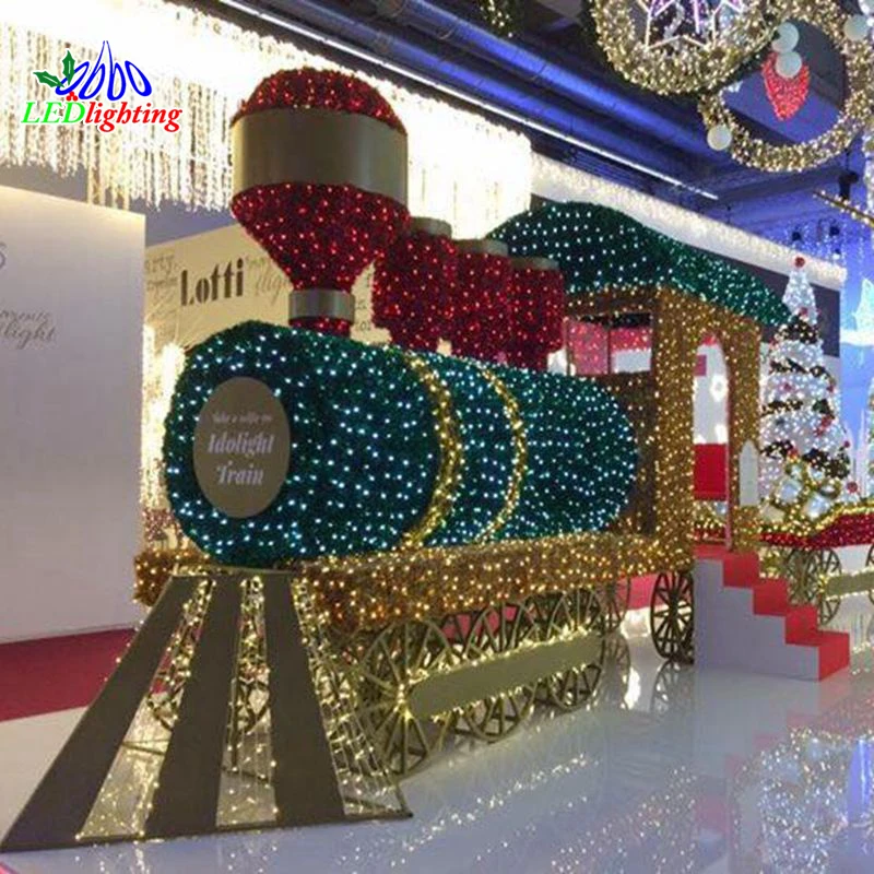 Luz personalizada con motivo de tren en 3D, decoración de Plaza de parque