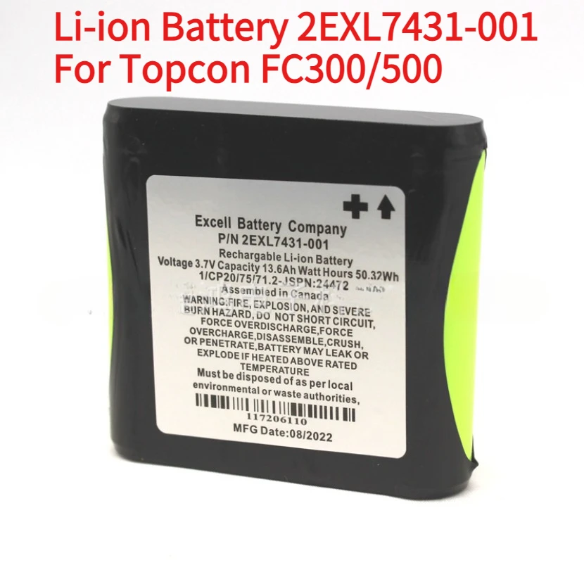 Li-ion Battery 2EXL7431-001 for Topcon FC300/500 3.7V 13600mah Large Capacity Rechargeable Battery