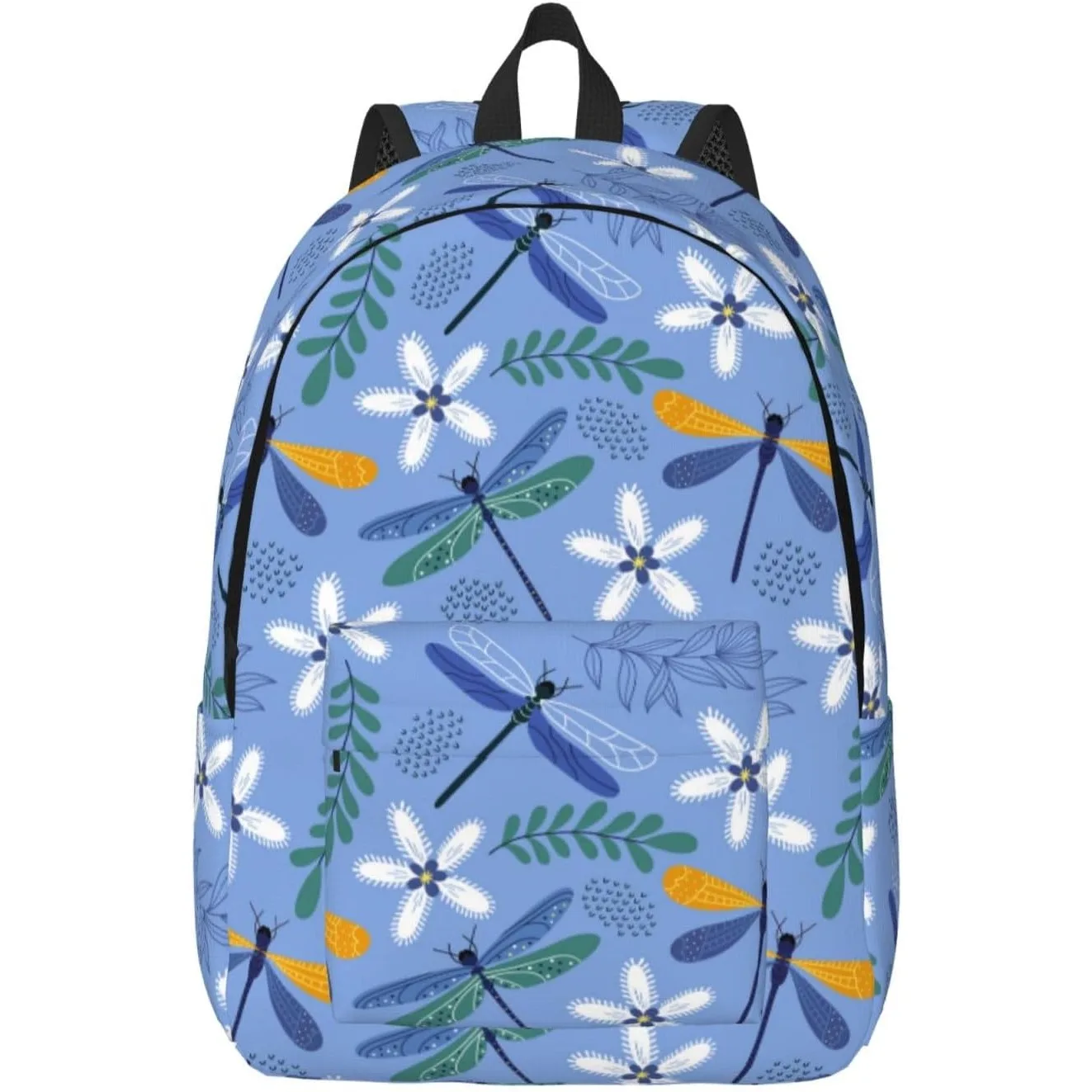 

Холщовый рюкзак для женщин и мужчин, легкий рюкзак для ручной клади для повседневного путешествия, рюкзак с принтом стрекозы и растений