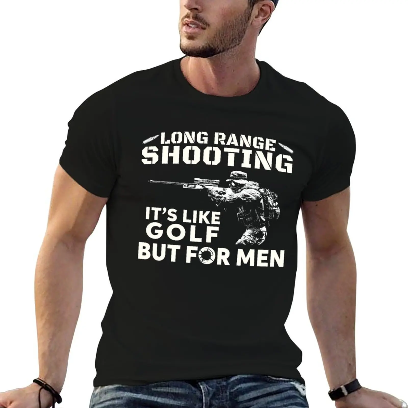 

Long Range Shooting Its Like Golf But For T-Shirt anime t shirts sports fans vintage graphic tee man clothes mens tall t shirts