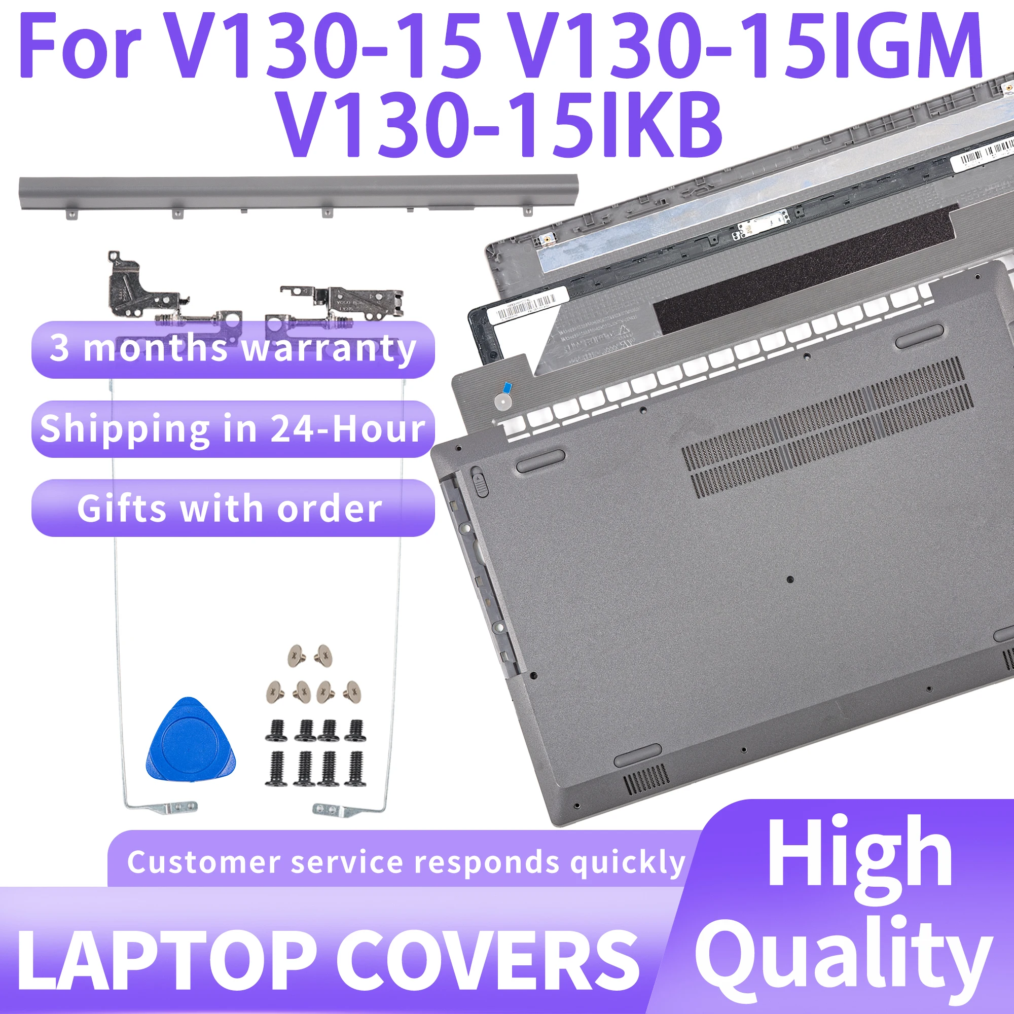 

New For Screen Notebook V130-15 V130-15IGM V130-15IKB V330-15IKB LCD Back Cover Bezel Upper Palmrest Bottom Case Hinges