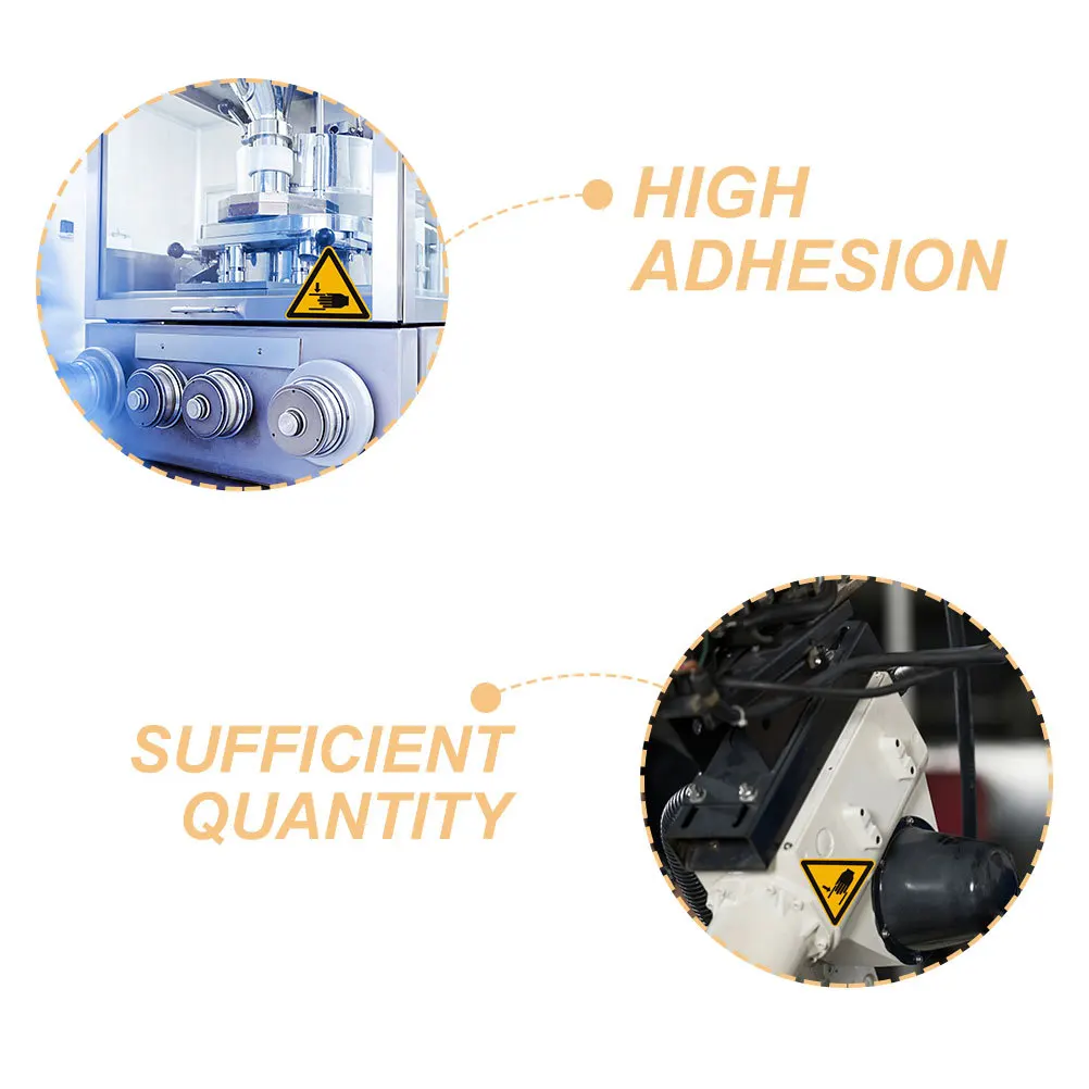 8Pcs Safety Warning Stickers High Adhesion Clear Signs for Machinery Electrical Equipment Areas Caution Decals