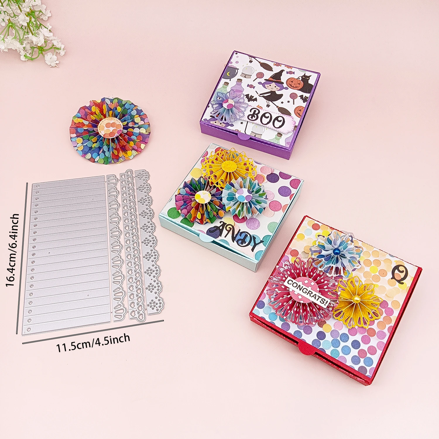 Alinacutle Metal Cutting Die Cut Rosette Lace Border Christmas Scrapbook Paper Craft Album Handmade Card Template Die Cutting