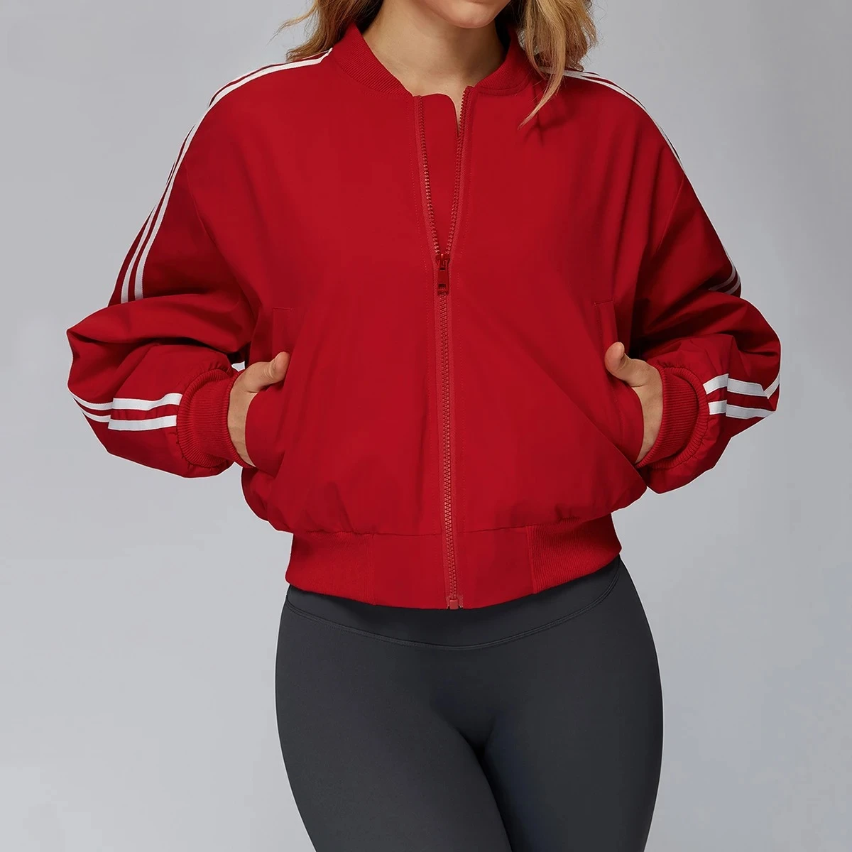 

Зимние теплые женские парки с хлопковой подкладкой, ветрозащитные куртки для бега, свободное пальто для фитнеса, йоги, спортзала, спортивная куртка на молнии с высокой талией