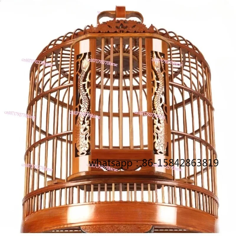 

Birdcage Old Bamboo Full Set of Boutique Bamboo Large Hand Hollow Carving