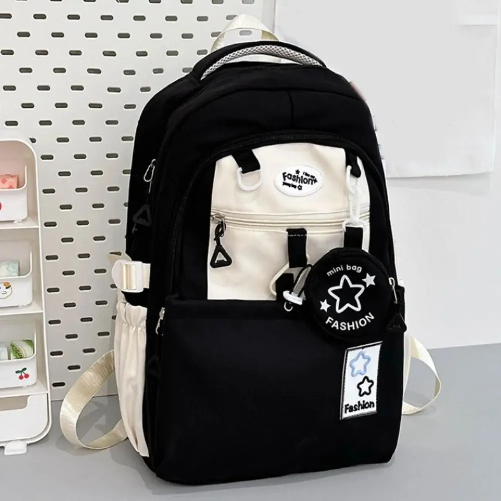 New Canvas Laptop Backpack Lightweight Student Bookbag Schoolbag Durable Multi-pocket Travel Bag