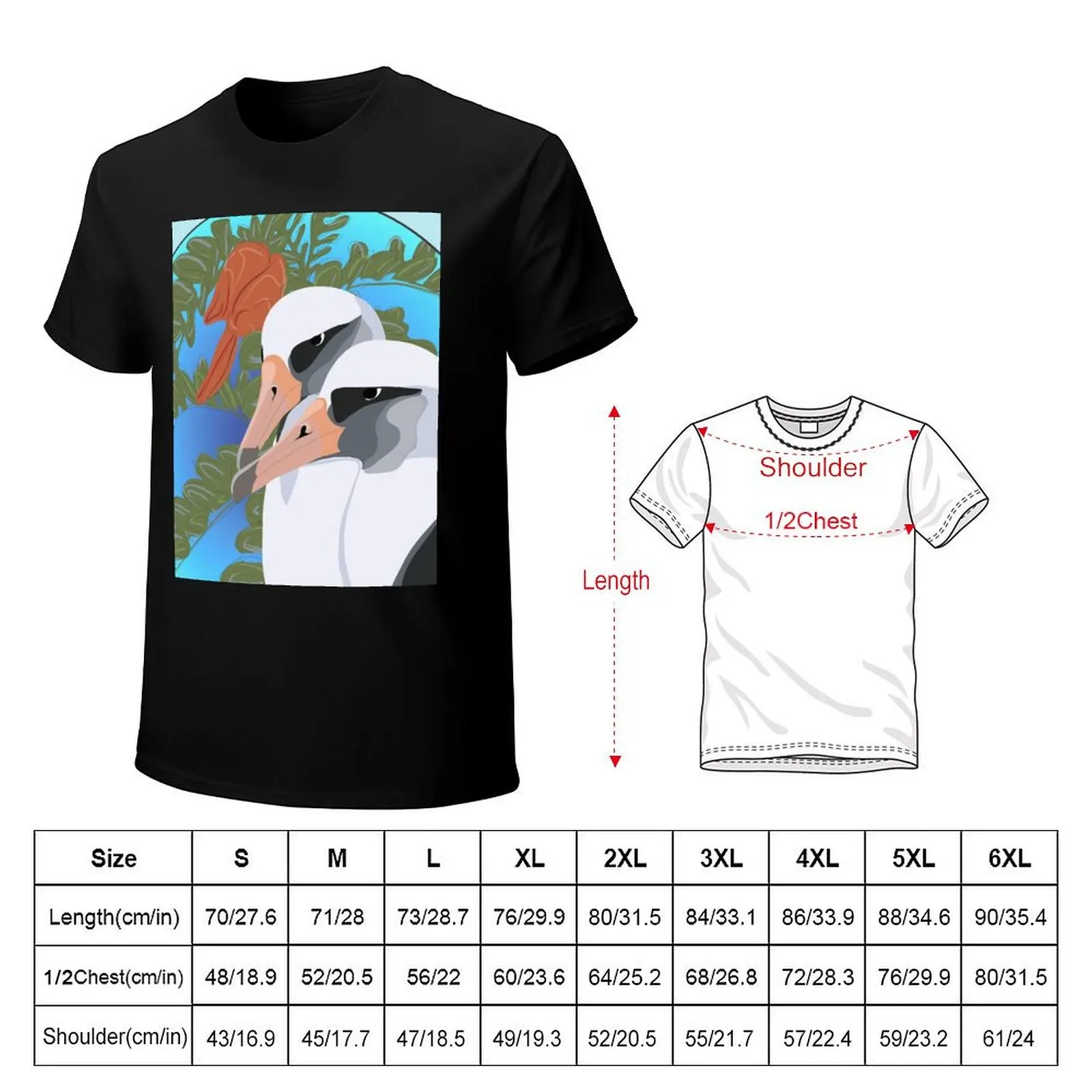 Laysan Albatross and Ohai T-Shirt Art Pattern Printed Casual Top