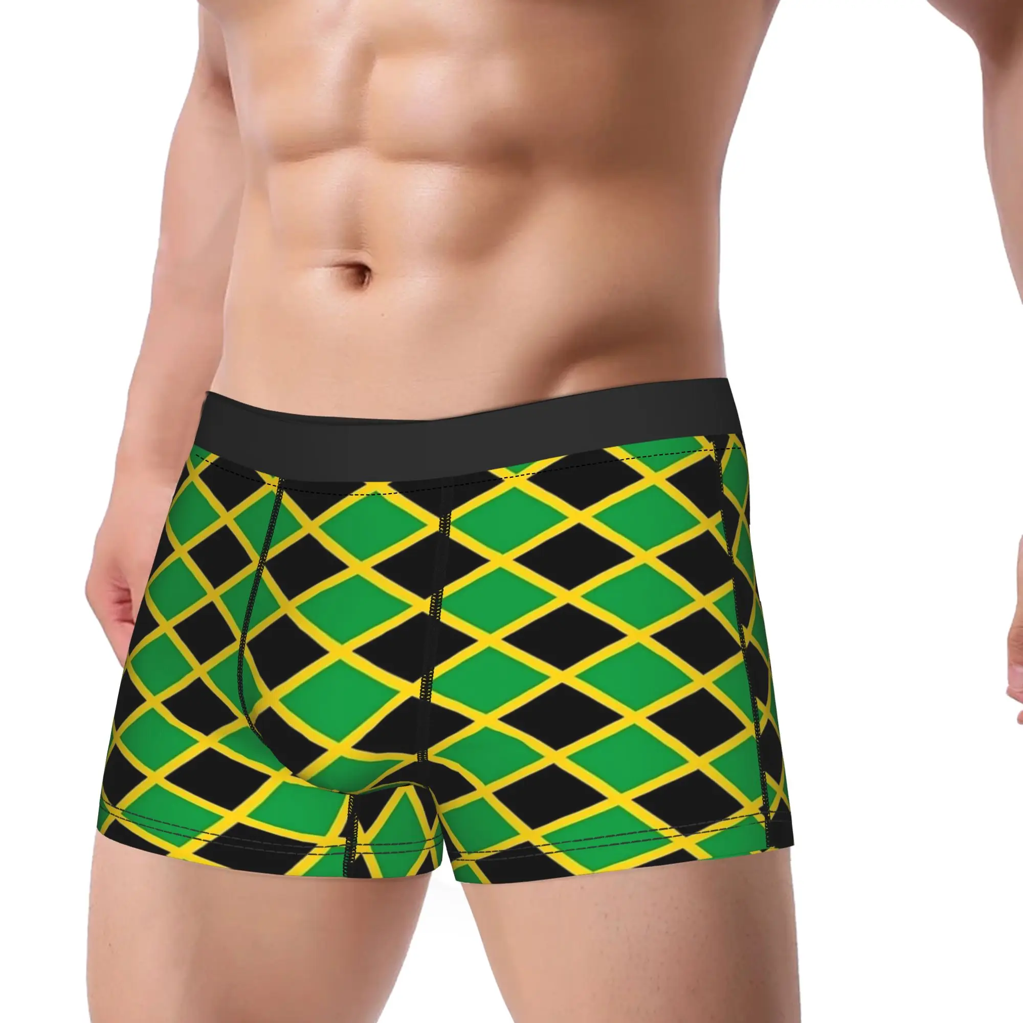 Jamaican National Flag Underwear  Print Boxershorts High Quality Men Underpants Breathable Shorts Briefs Gift