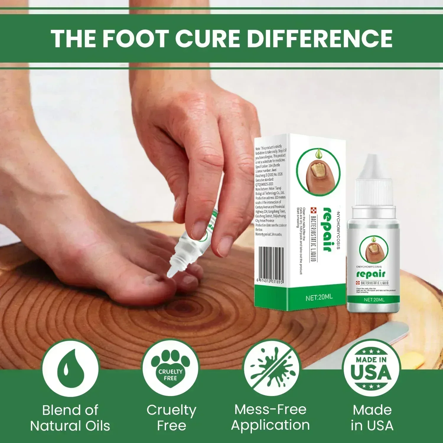 Fungal Nail Treatment Oil Foot Repair Essence เจลกําจัดเชื้อราเล็บเท้า ครีมป้องกันการติดเชื้อ Fungal Nail Removal