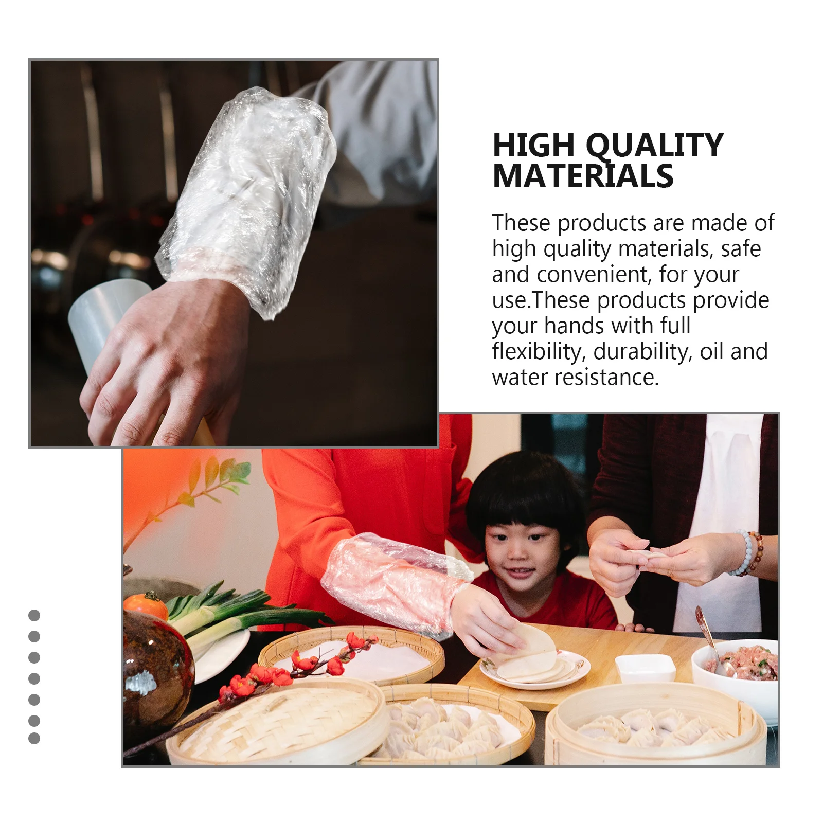 

100pcs Waterproof Sleeves Kitchen Oil-Proof Disposable Arm Covers Lightweight Protective Cuffs For Cooking Cleaning Labor