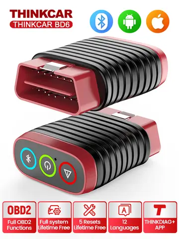 Thinkcar BD6 OBD2 스캐너 전체 시스템 자동차 진단 도구, 5 리셋 평생 무료 자동차 수리 도구, 2024 Thinkcar 코드 리더, 10 개