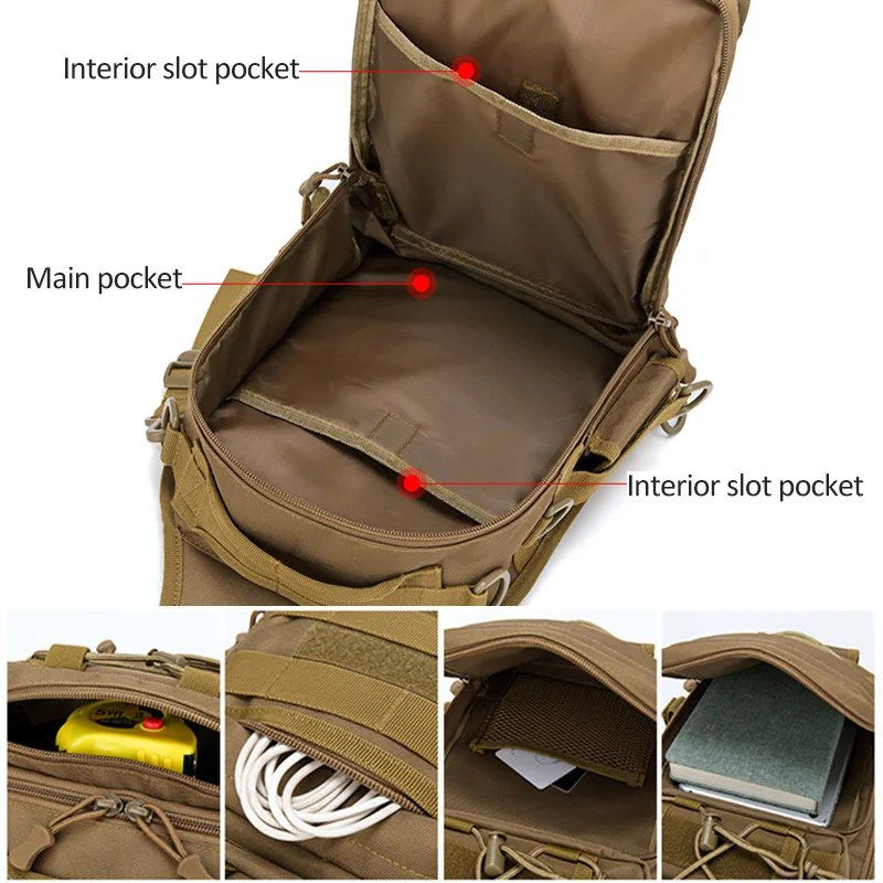 Fishing Climbing Chest Bag Outdoor Tactics Military Multifunction Shoulder Backpack Rucksacks Bag for Sport Molle System Bag