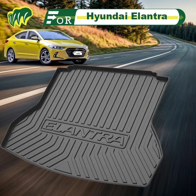 

For Hyundai Elantra 2017 2018 2019 2016-2020 Custom Fit Car Trunk Mat All Season Cargo Mat 3D Shaped Laser Measured Trunk Liners