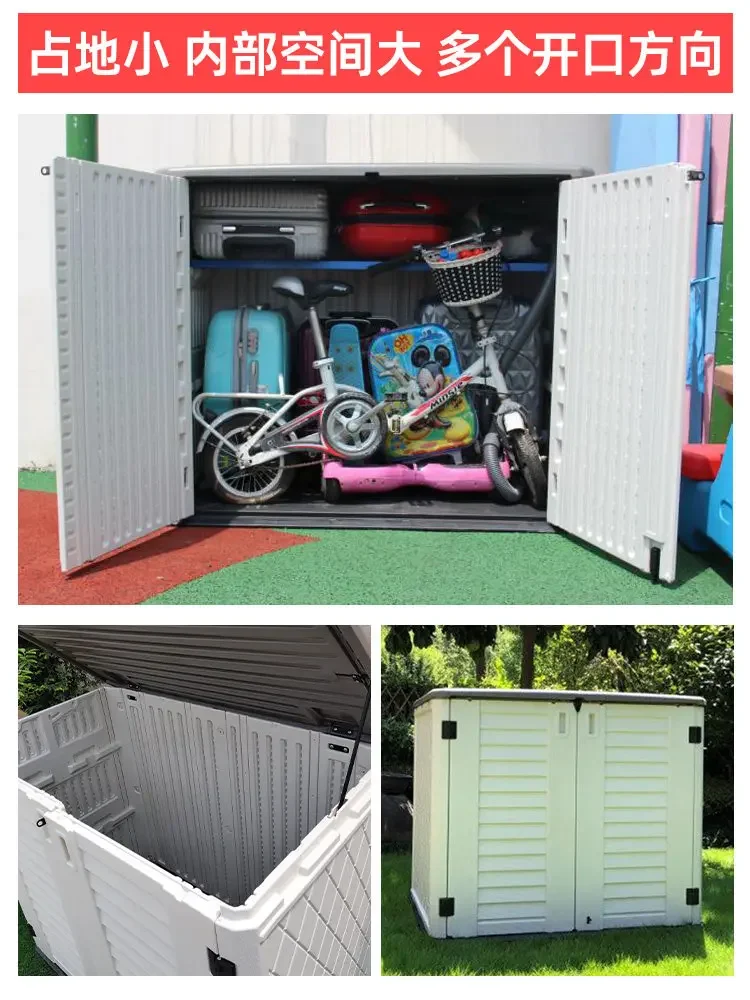 Outdoor storage cabinet, large-capacity sunscreen and waterproof household plastic multi-layer storage balcony
