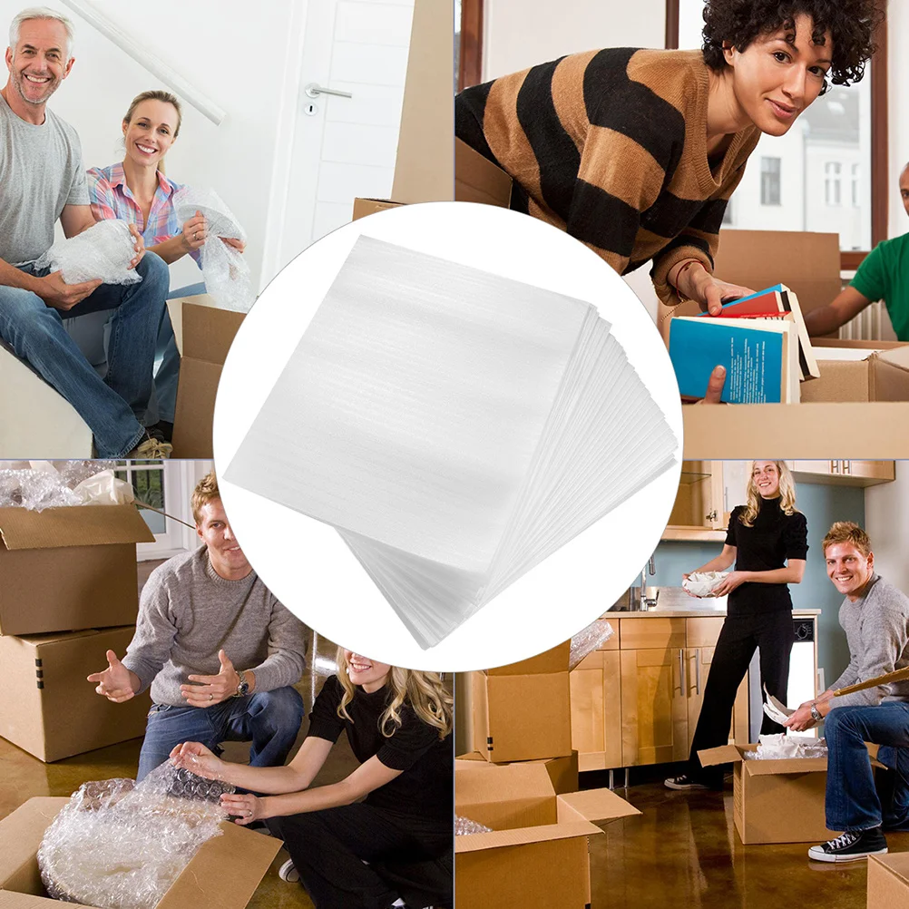 

100Pcs Epe Foam Protective Wraps 25x30cm Shockproof Scratch Resistant Waterproof Cushion Sheets Packing Supplies