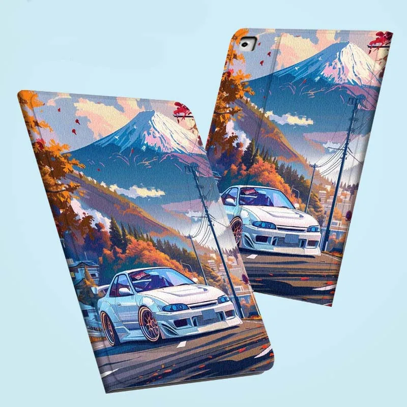 Anime car illustration Tablet Case For iPad Pro Air Mini 1 2 3 4 5 6 7 7th 8th 9th 10th 11th 10.2 9.7 10.5 10.9 11 2024 2025