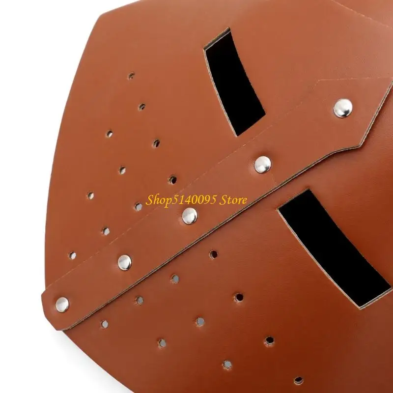 Dxae Leather Knights Helmet Medieval Barbute na Halloween Partię Partię Partii