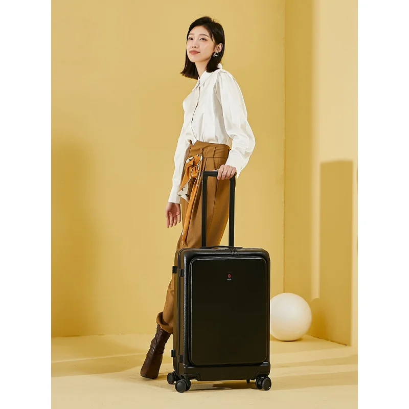 Front Open Cover Luggage Wear-Resistant Suitcase Trolley Case 20Inch Boarding Bag Universal Wheel Password Suitcase