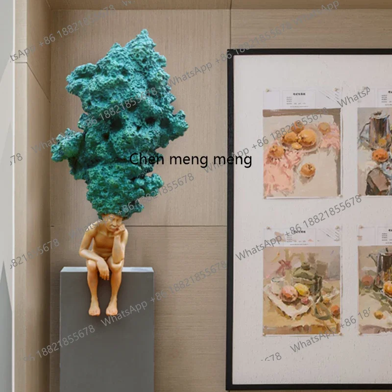 H178Sales office ornaments Large abstract figure sculptures Light luxury high-end hotel elevator decorations