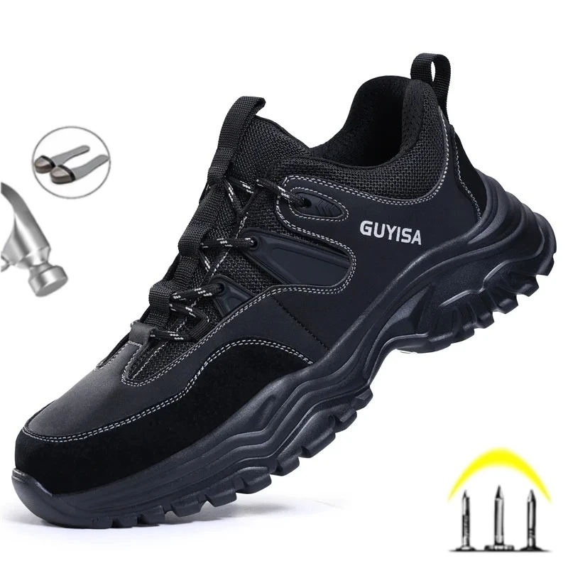 

Новые модные защитные ботинки для мужчин со стальным носком, рабочие ботинки с защитой от ударов и проколов, неразрушимые защитные ботинки, тактические ботинки