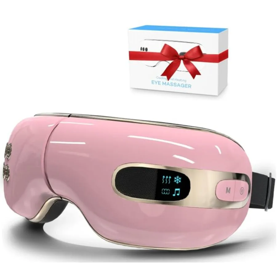 

Массажер для глаз с функцией нагрева и охлаждения для снятия мигрени, сухости глаз, усталости глаз. Маска-массажер для глаз с технологией горячего и холодного воздействия, Bluetooth и музыкой для сна.