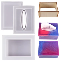 Creative DIY Tissue Box Jewelry Gift Box Silicone Mold For Craft Home Handmade Storage Box Making Crystal UV Epoxy Resin Molds