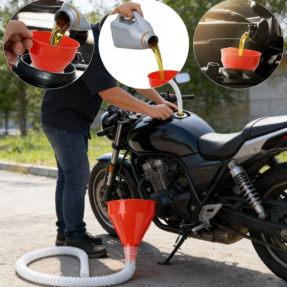 

Universal Car Refueling Funnel Telescopic Filling Funnels Car Motorcycle Engine Gasoline Oil Funnels With Detachable Hose