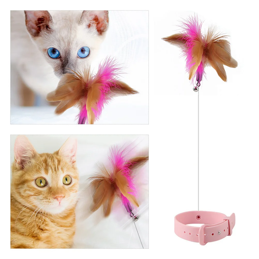 

Cat Self-healing Stick Teasing Plaything Collar Toy Teaser Pet Interactive Kitten Collars Chasing Sports