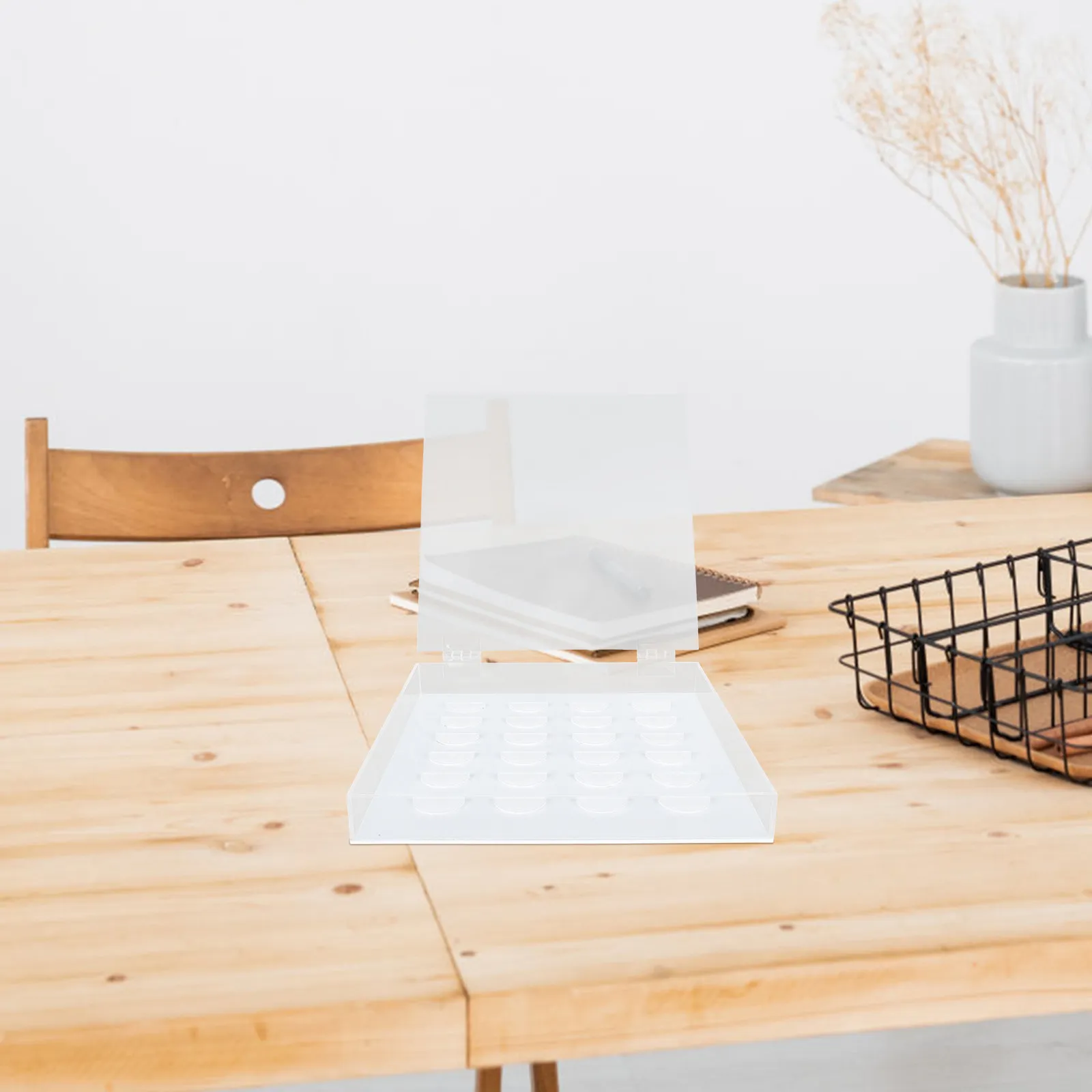 Caixa de acrílico transparente para cílios postiços, caixa branca de camada única para exibição de cílios, inodora, acessórios profissionais para maquiagem de salão, 1 peça