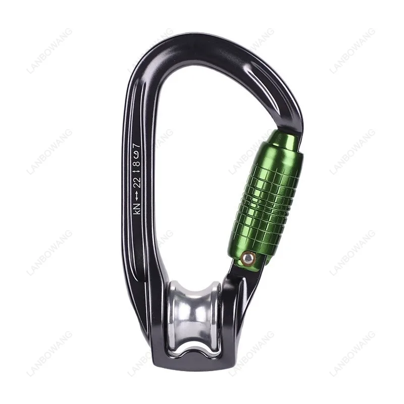 Outdoor Pulley Main Lock Hiking Security Buckle Pulley Main Lock Zipline Equipment Two-stage Automatic Lock