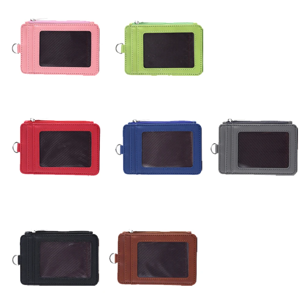 

Badge Card Holder Slim Retractable Holders Protective Sleeve PU Case Purse Wallet
