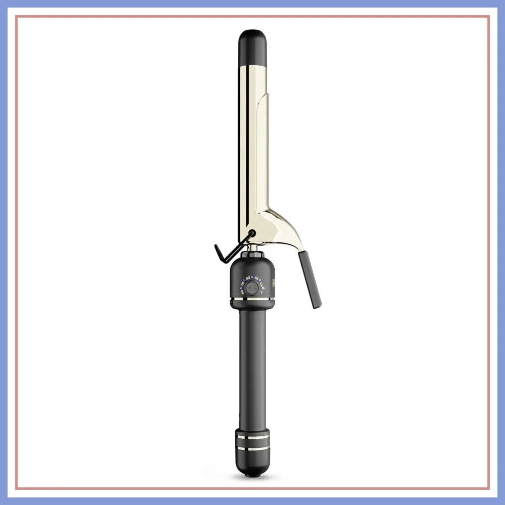 

24K Gold 1" Extended Barrel Curling Iron for Bouncy Curls, Faster Styling, Less Damage, Long-Lasting Results