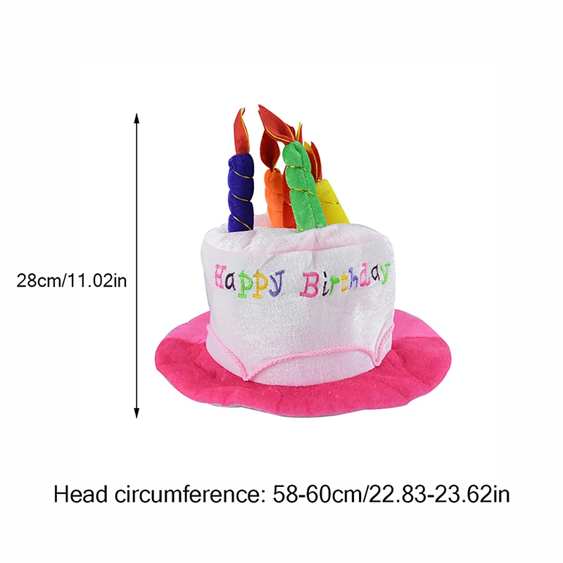 Happy Birthday Cake Hat With Candle Headband Party Photo Props Adults Kids Headwear Cosplay Funny Birthday Gifts Hair Decoration