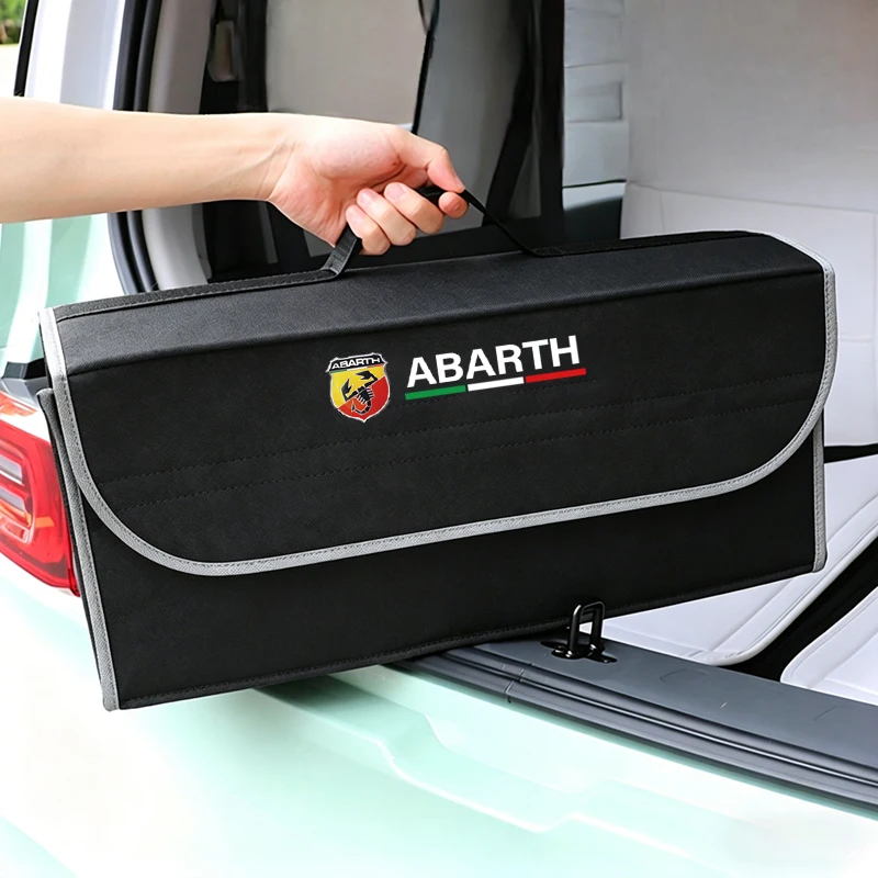 Filzstoff-Kofferraum-Aufbewahrungsbox für Fiat 500 Abarth Punto Panda Doblo Croma Albea, faltbare Organizer-Tasche, Autozubehör, Schlüsselanhänger