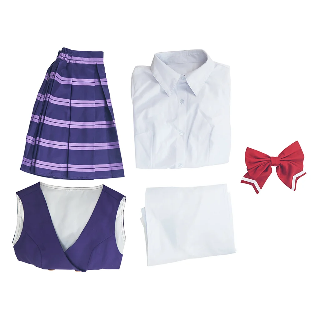 Ace Attorney Ema Skye Cosplay Costume Women Jacket Vest Skirt Suit Halloween Party  Outfit