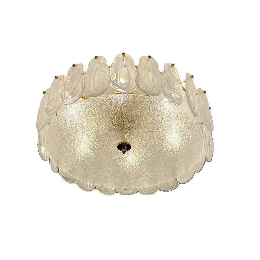 

French retro modern simple light luxury cloud glass ceiling lamp