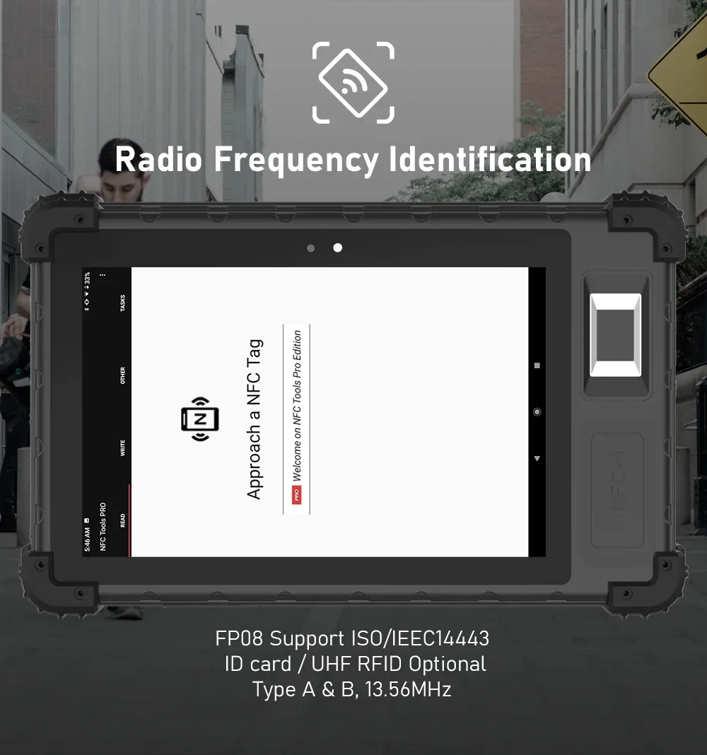 HFSecurity FP08 Portable Time Attendance IP54 Industrial PC Device Face Recognition Device 4G Fingerprint Tablet Rugged