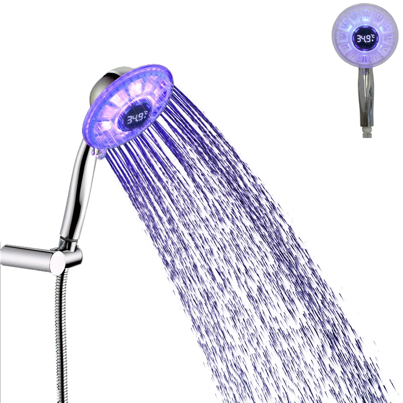 Temperature Indicating LED Shower-Head, Digital Display,Thermal Control Color Changing Shower