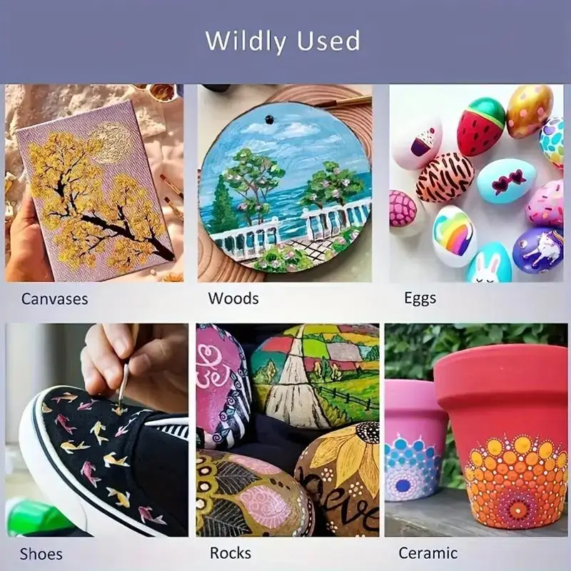 مجموعة طلاء أكريليك - مجموعة صبغات فنية احترافية متعددة الأغراض للفنانين والطلاب والحرف اليدوية، هدية مثالية لعيد الميلاد والعام الجديد