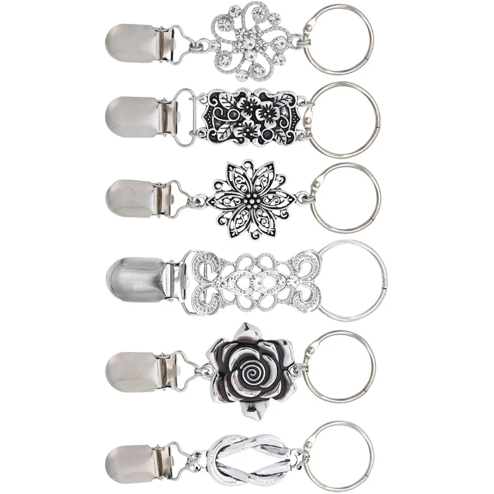 6 Pcs Alloy Flower Hat Clip Holder Travel Sun Caps Duffel Bags for Traveling Backpack Strap Clips The Flowers