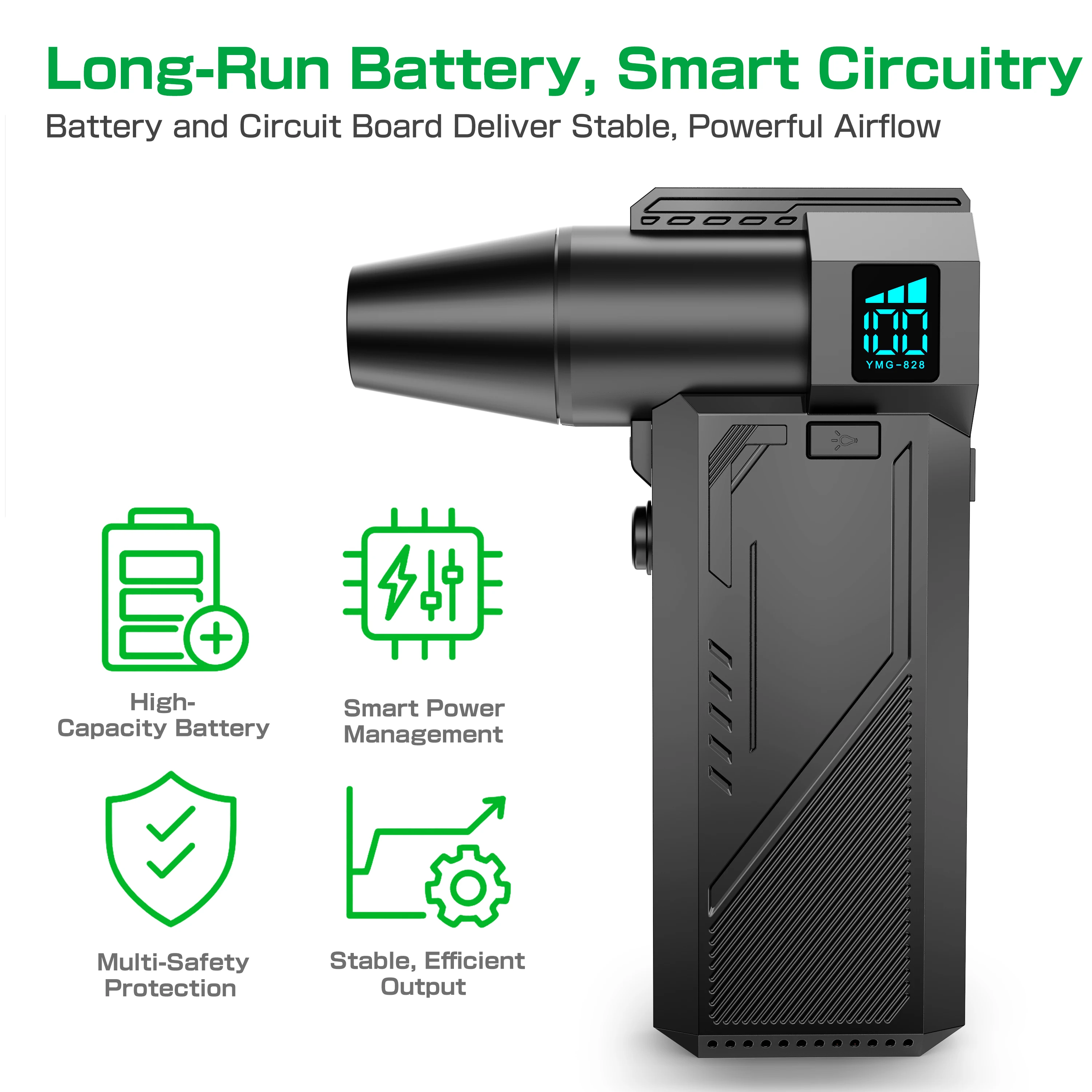 2025 Cleaning Blower Tool High Speed Violent Fan Type-C Charging Powerful Air Blower Handheld Turbo Blower Jet Fan With Brush