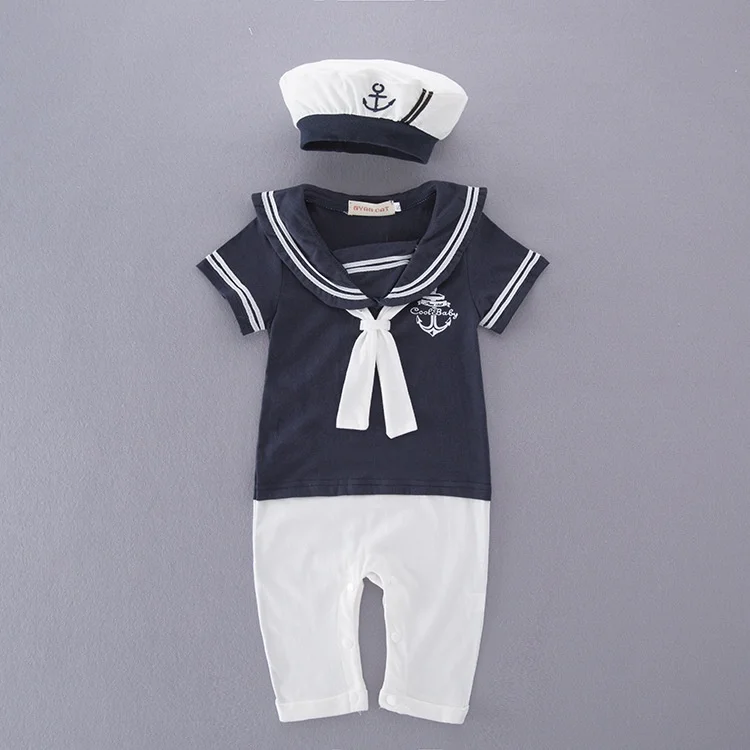 Christening Clothes for Baby Boy Girl Nautical Sailor Seaman Costume Gentlemen Boss Ootd for Baby Infant Toddler Birthday Party