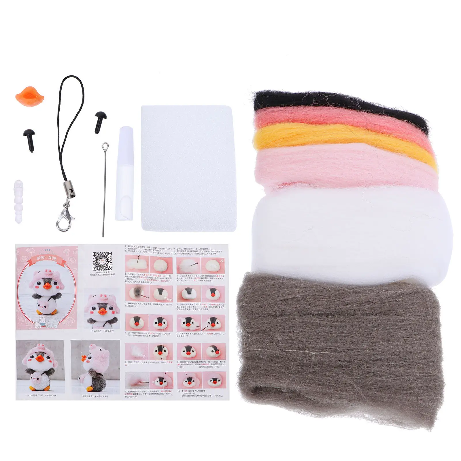 

1Set Needle Felting Kit Mini Penguin DIY Craft Supplies High-Quality Polyester Material Home Decorations Gift for Craft Lovers