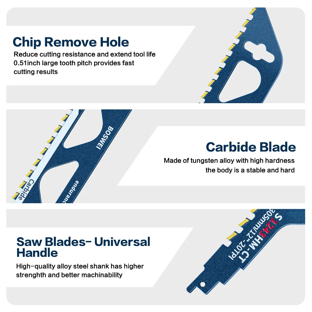  Carbide Alloy Reciprocating Saw Blade Hard Alloy Saber Saw Aerated Cement Bricks Concrete Stone Demolition Cutting Tool