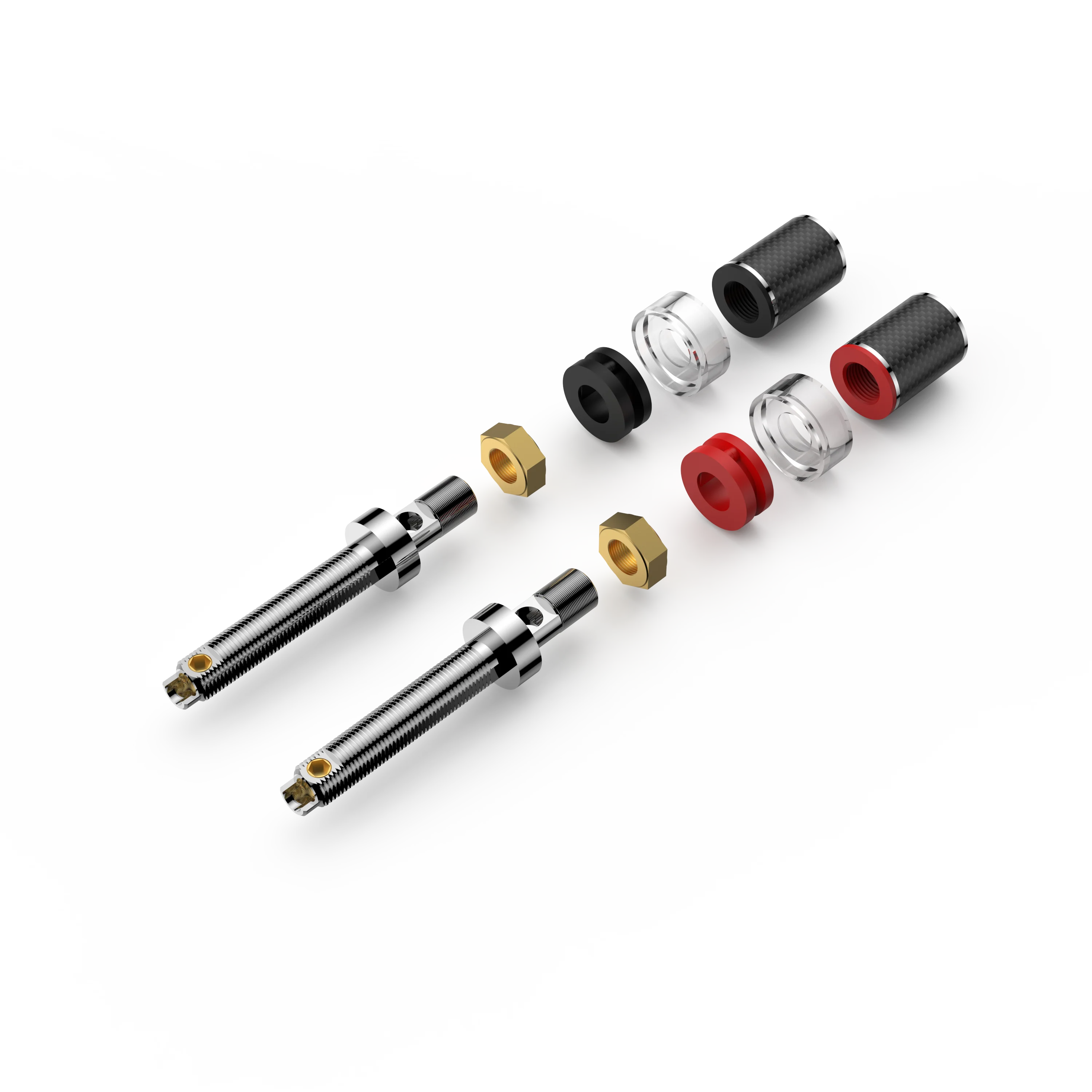 Viborg BP614R Speaker Terminal High Performance Carbon Fiber Pure Copper Rhodium Plated Audio Binding Post for Amplifier