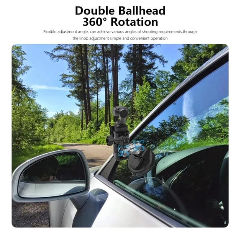 Super Sale Suction Cup Car Mount for Osmo Pocket 3 with Expansion Frame, Window Windshield Dash Holder