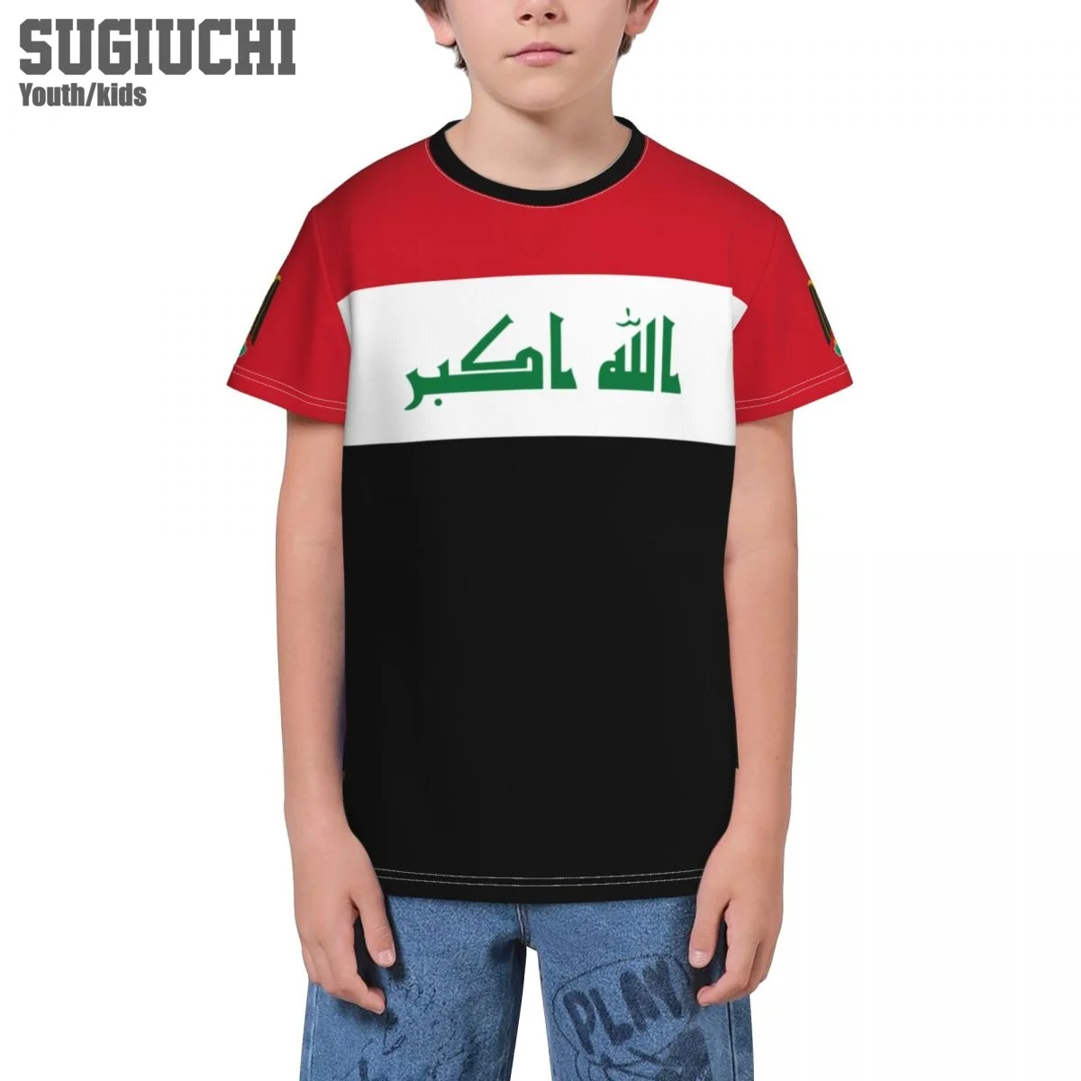 Custom Name Number Iraq Flag Emblem 3D T-shirts For Kids Youth Boy/Girl Tees jersey Soccer Football Fans Gift T shirt