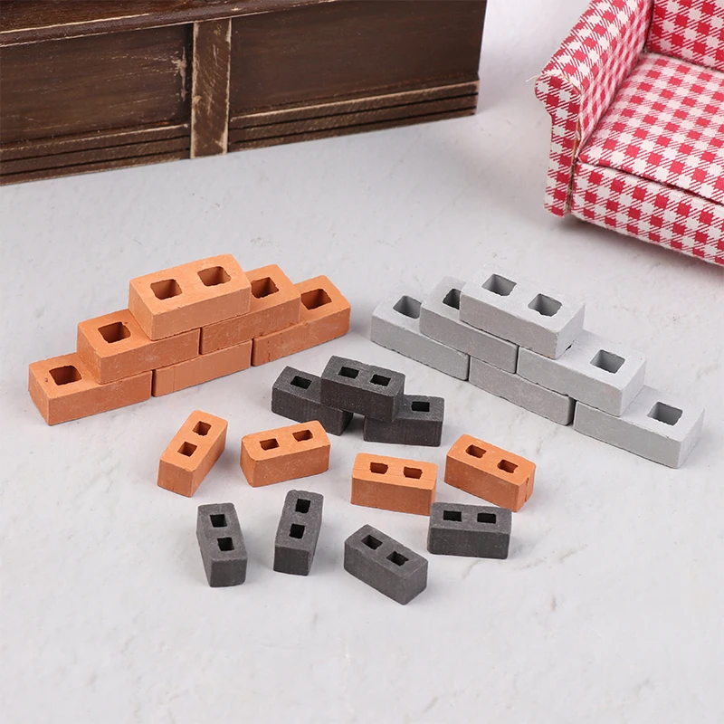 20/50Pcs Building Set Miniature Tiles Mini Dollhouse  Cinder Blocks Model Fake Tile Dollhouse Kitchen Garden Accessories