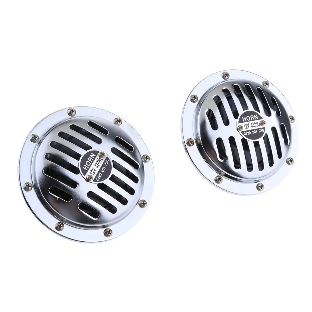 Car Super Horns Chromed Horns 12Volt, Low And High , 1 Pair